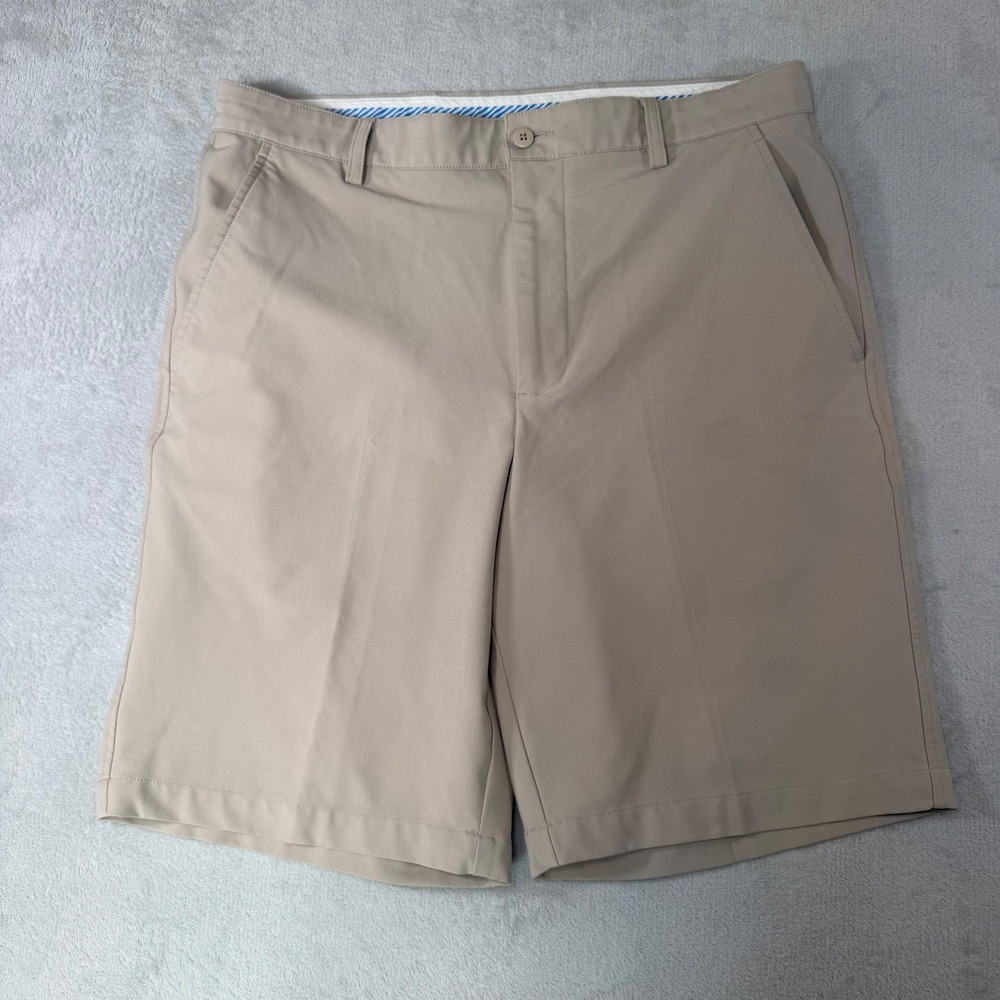 FootJoy Mens Golf Shorts‎ Khaki Tan Performance Stretch Flat Front Size W34